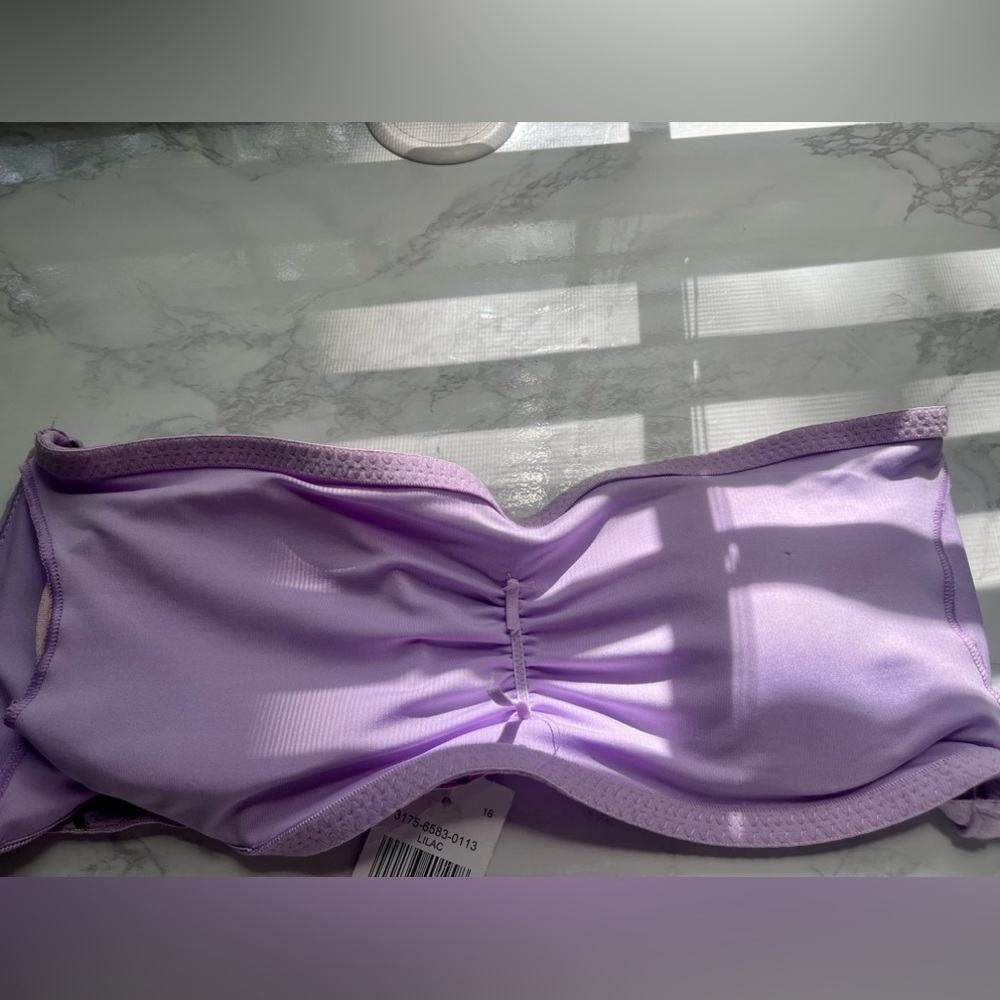 Purple Lilac Lace Tube Bralette/ bra/ Bando with zebra print​ - Picture 3 of 5